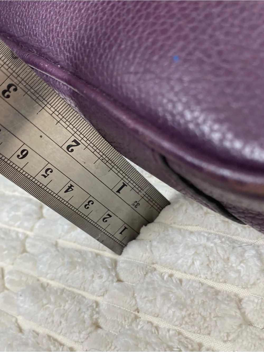 Michael Kors Ginny Camera Bag Plum Purple Pebbled Leather Crossbody Purse Tassel